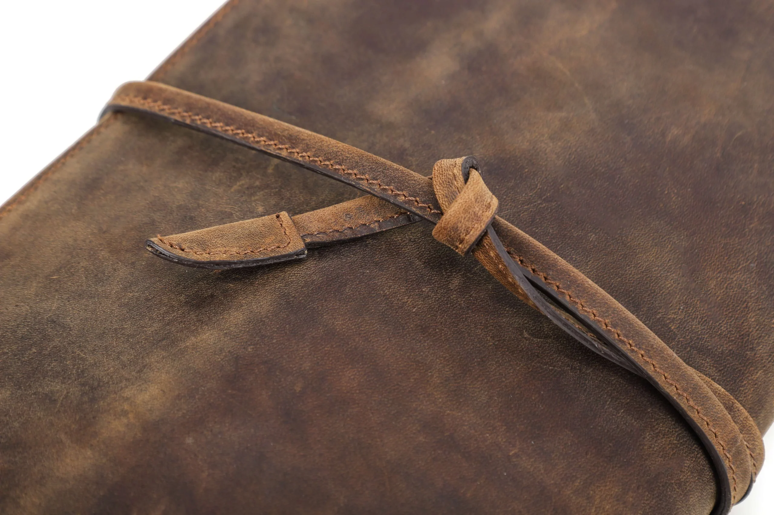Leather Bound Journal — Vintage Crazy Horse A5 Wrap Notebook - Image 6