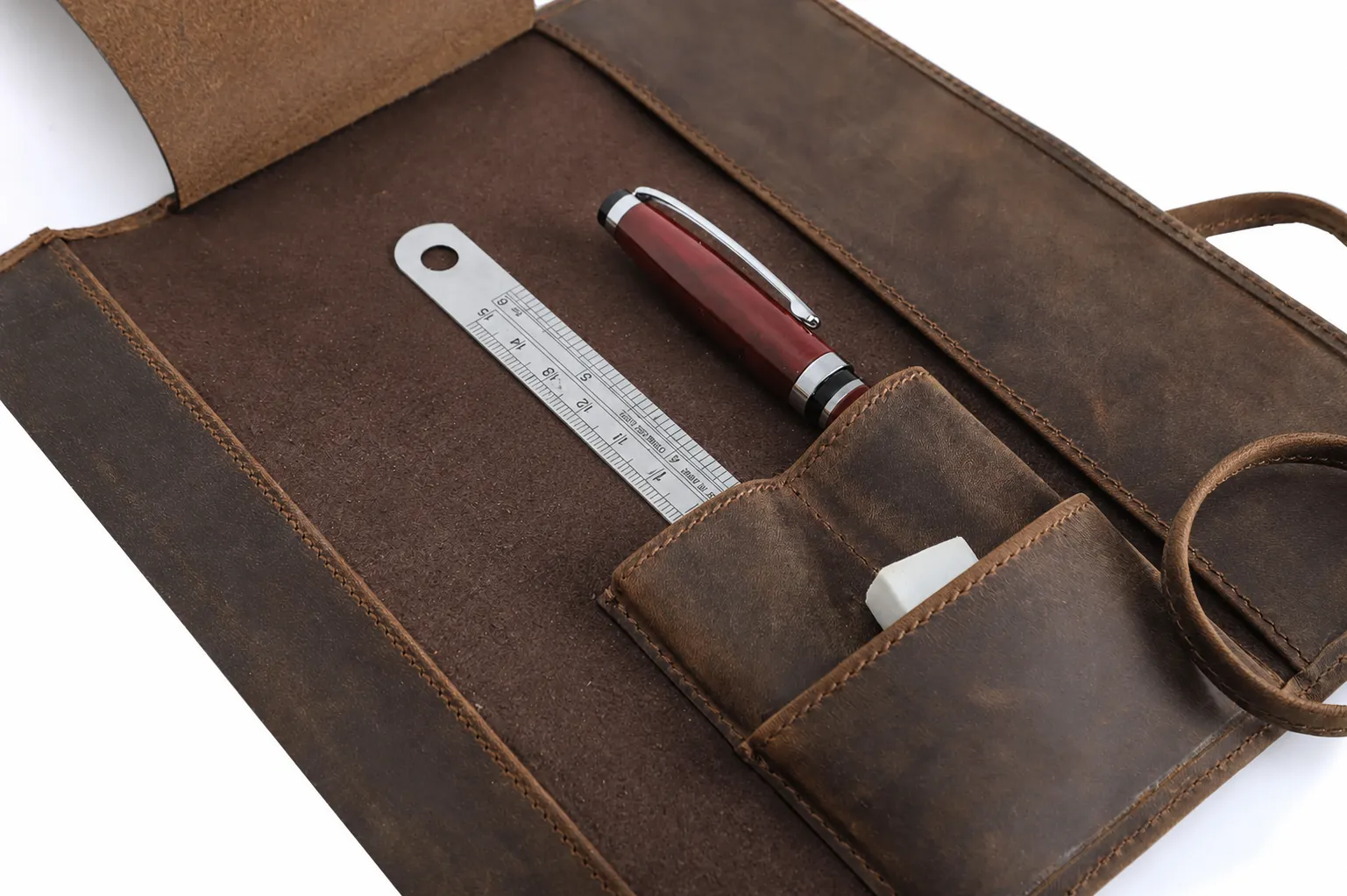 Leather Bound Journal — Vintage Crazy Horse A5 Wrap Notebook - Image 5