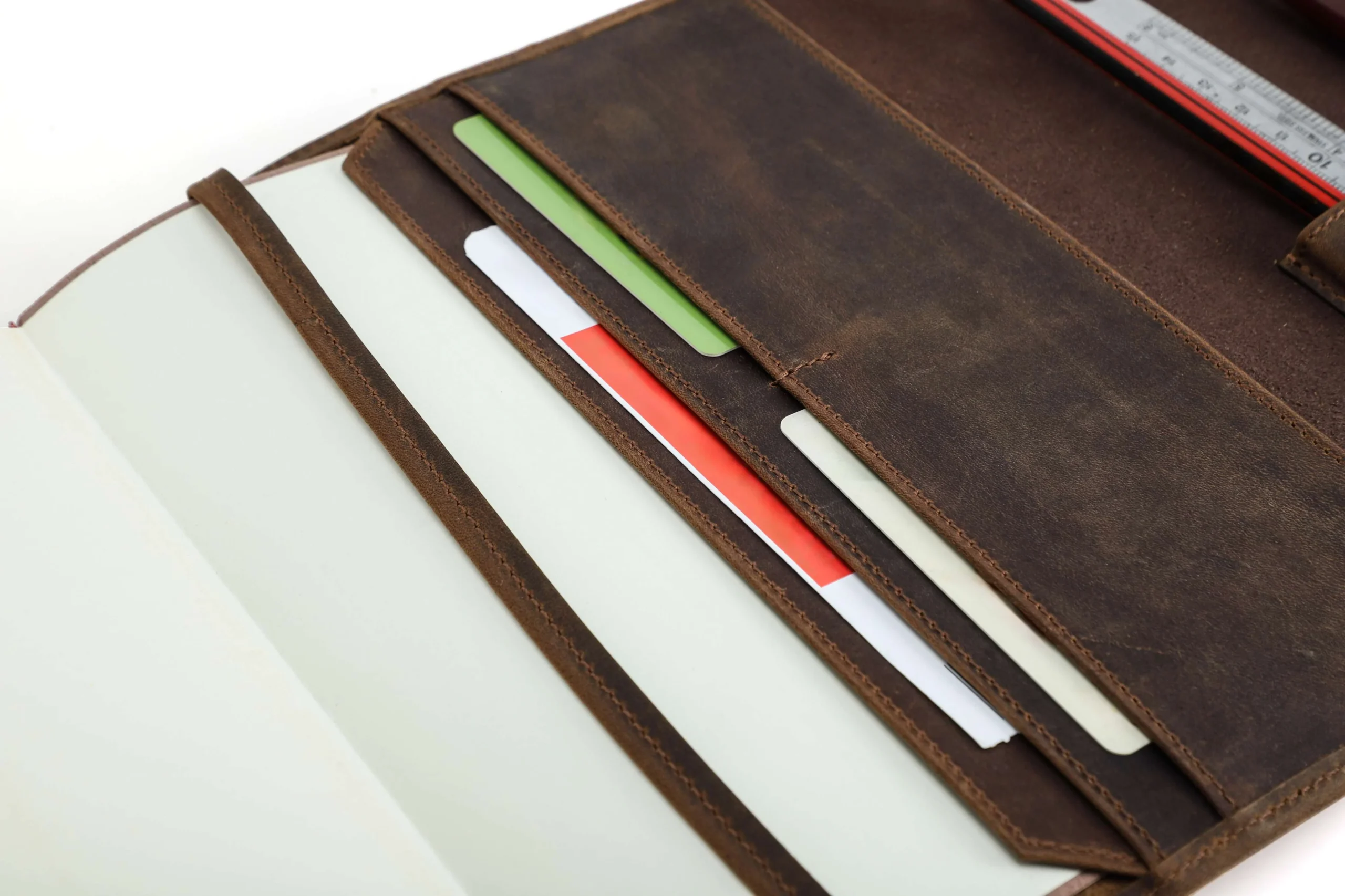 Leather Bound Journal — Vintage Crazy Horse A5 Wrap Notebook - Image 3