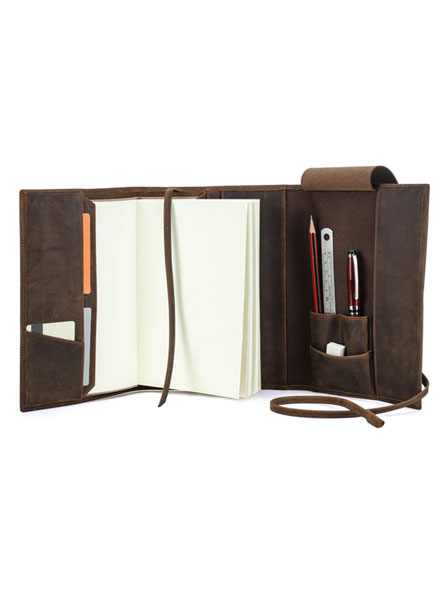 Leather Bound Journal — Vintage Crazy Horse A5 Wrap Notebook