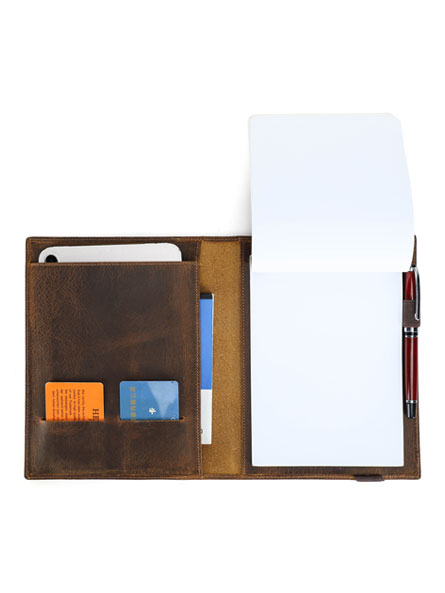 Leather Journal Cover — Crazy Horse A5 Notebook Sleeve