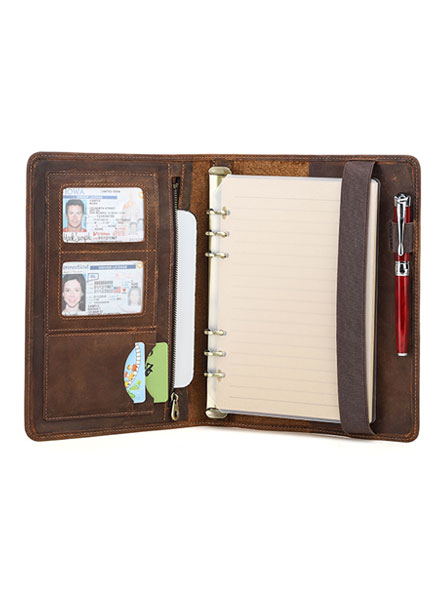 Refillable Leather Journal — Crazy Horse A5 Travel Notebook